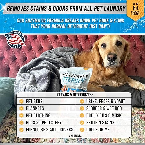 Miniatura 2 de ACTIVE - Detergente para ropa sucia para mascotas, detergente en polvo a base de enzimas para camas de perros, orina de gato, desodorante enzimático