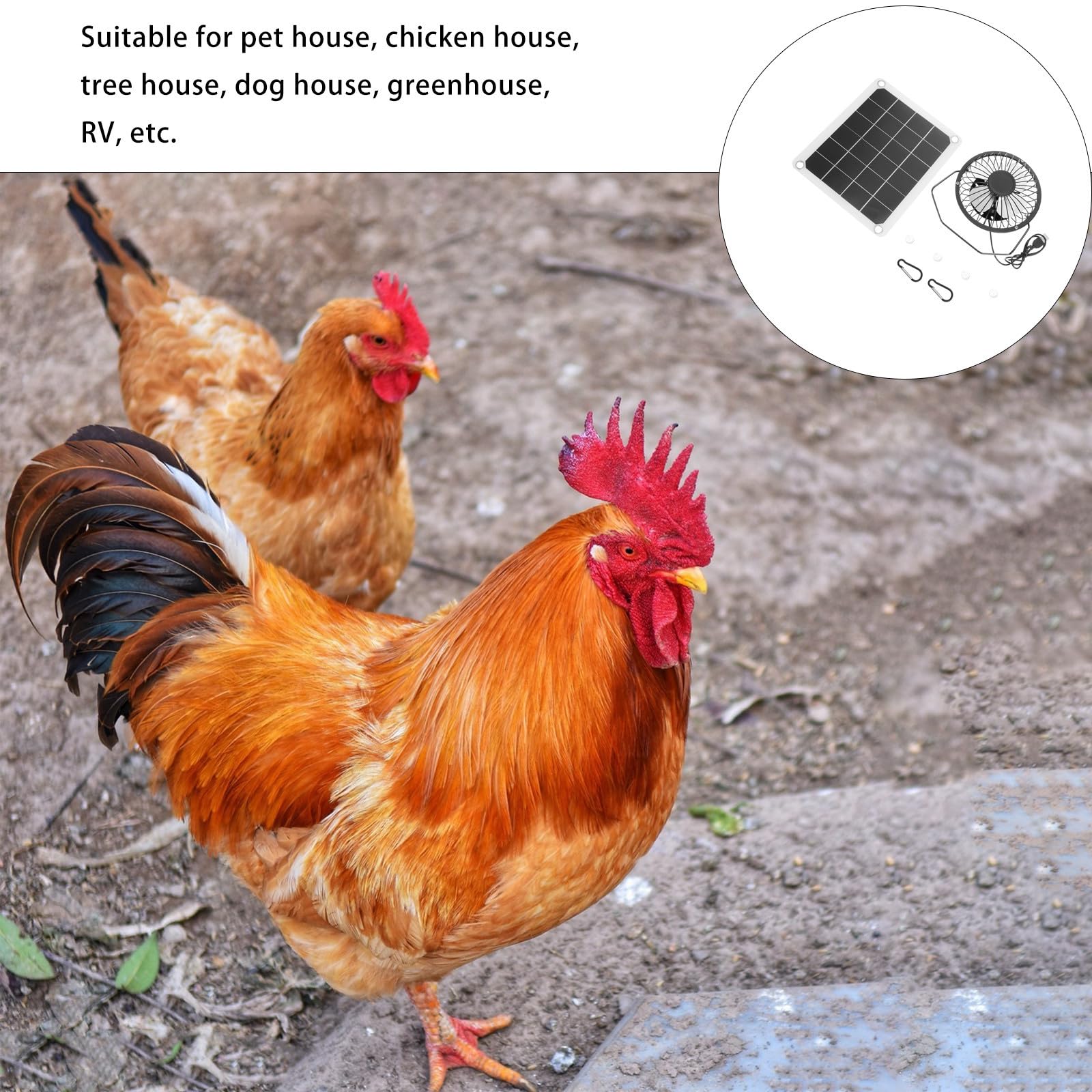 Healifty Solarbetriebener Ventilator 10w Leistung mit Monokristallinem Silizium für Sommeratmosphäre und Effiziente Belüftung für Gewächshaus und Haustierhäuser