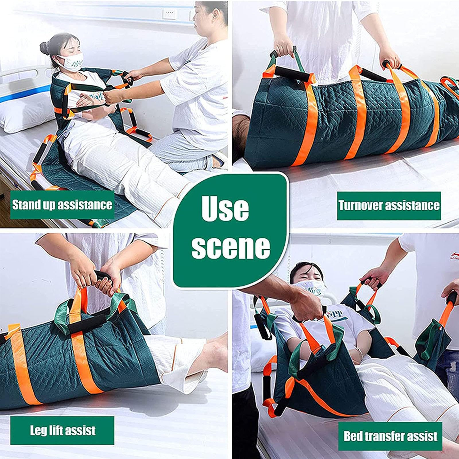 Almohadilla de Posicionamiento para Cama con Asas Reforzadas, Hoja de Transferencia Lavable Reutilizable para Girar, Levantar, Reposicionar, 46 "x 29,5