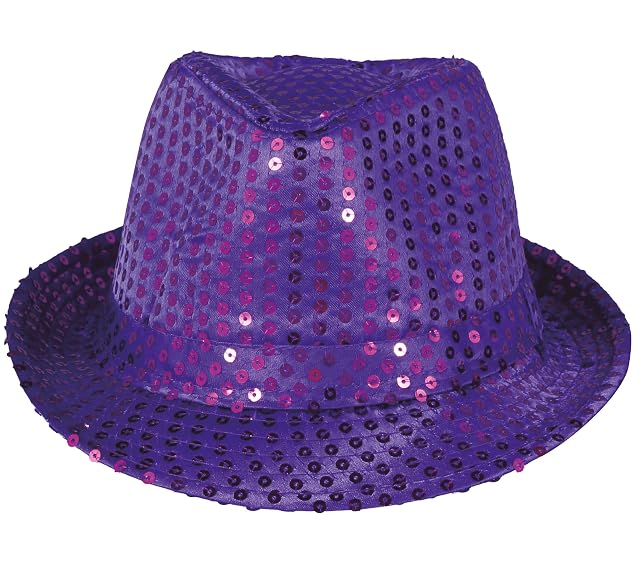 Foto 4 de 4 de FIESTAS GUIRCA - Gorro de Gánster con Lentejuelas Morado