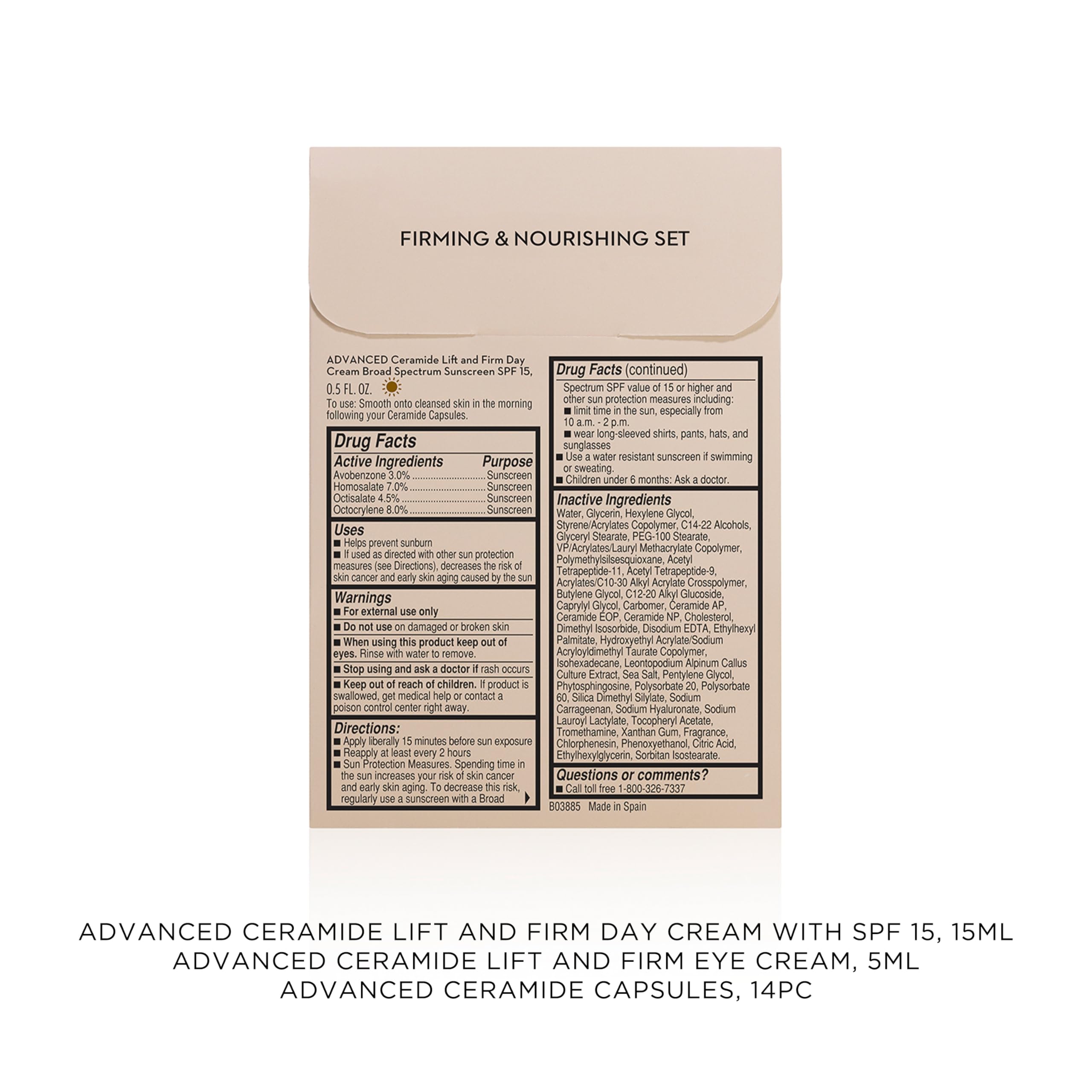 Elizabeth Arden - Lift Starter Set de 3 Piezas, Cápsulas Sérum Advanced Ceramide, Crema de Día Lift and Firm SPF 15 y Crema de Ojos, Set de Skincare Antiedad Adaptado para Viaje