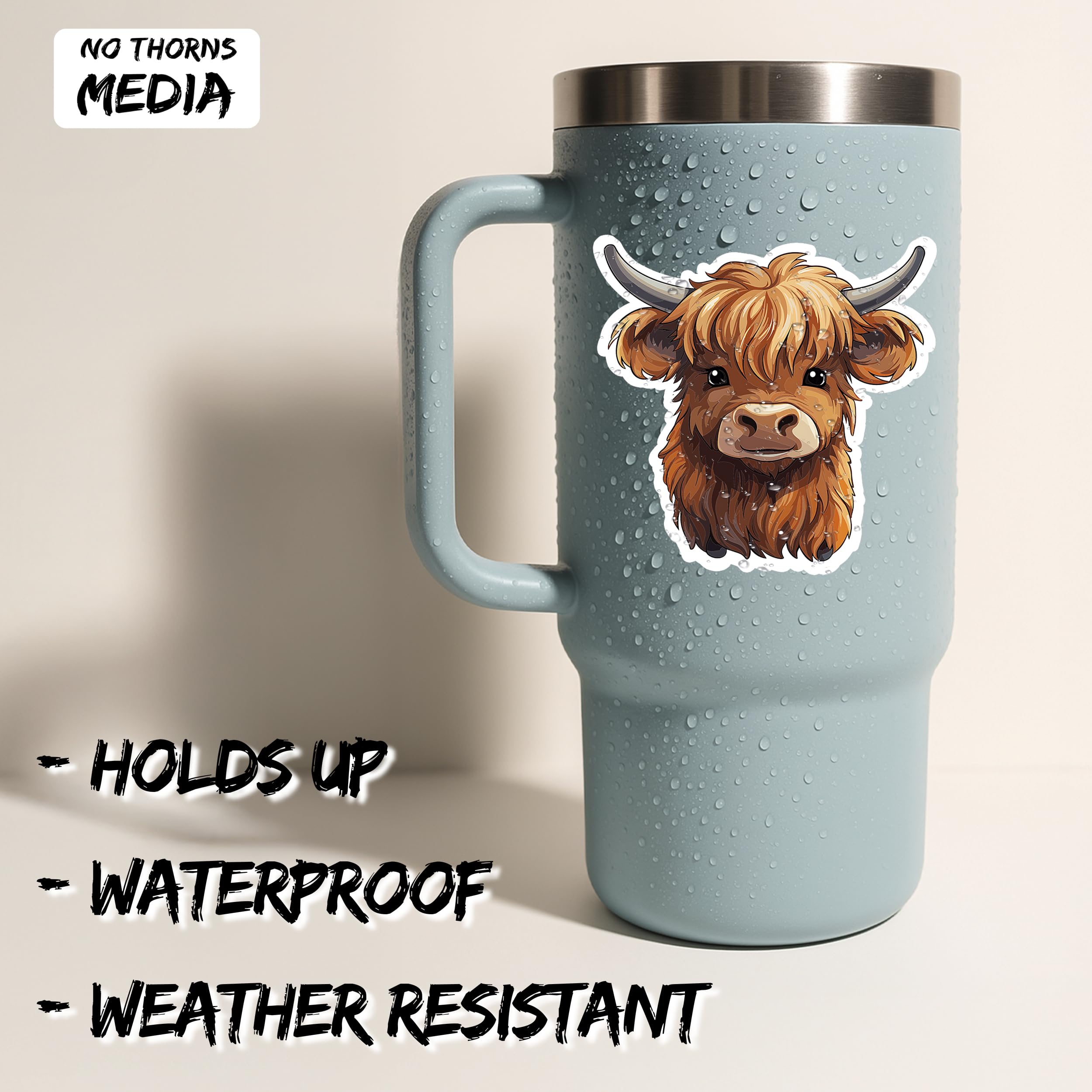 Window Decal Highland Cow Sticker Cute Cow Sticker Cute Highland Cow ...
