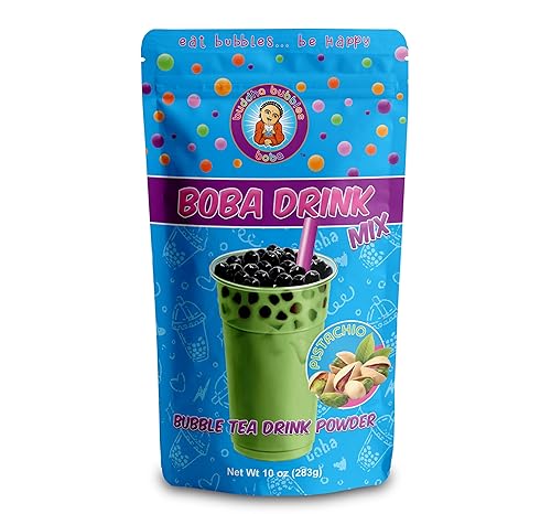 Mezcla de bebida en polvo de té de burbujas de pistacho Boba de Buddha Bubbles Boba de 10 onzas