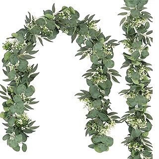 Dremisland 2PCS Artificial Eucalyptus Garland Christmas Gree