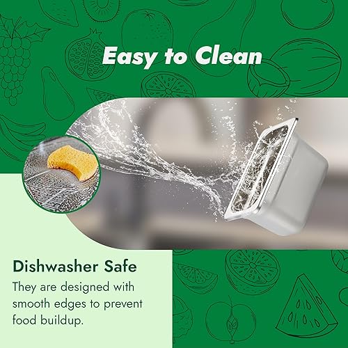 Miniatura 107 de HECMAC Paquete de 6 tapas de sartén de hotel de tamaño completo, acero inoxidable, tapa de sartén de alimentos con asa, calibre 23