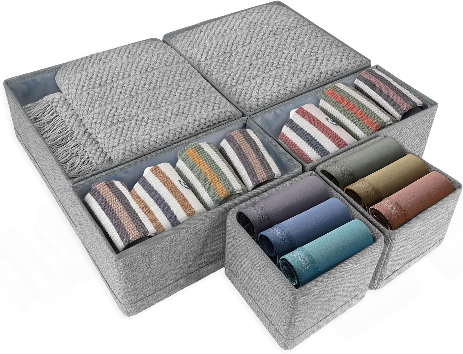 diyome Drawer Organizers for Clothing, 6 Set of Foldable