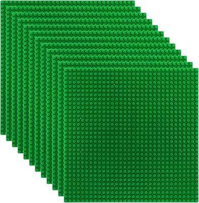 ZEAYEA 12 Pack Classic Baseplates, Building Base Plates for Building Bricks 100% Compatible with All Major Brands-Baseplate, 10