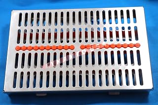 German Stainless Dental Autoclave Sterilization Cassette Box Tray for 20 Instrument-Orange
