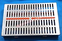 Vista 1 de Bandeja de caja de casete de esterilización de autoclave dental inoxidable alemán para 20 instrumentos-naranja