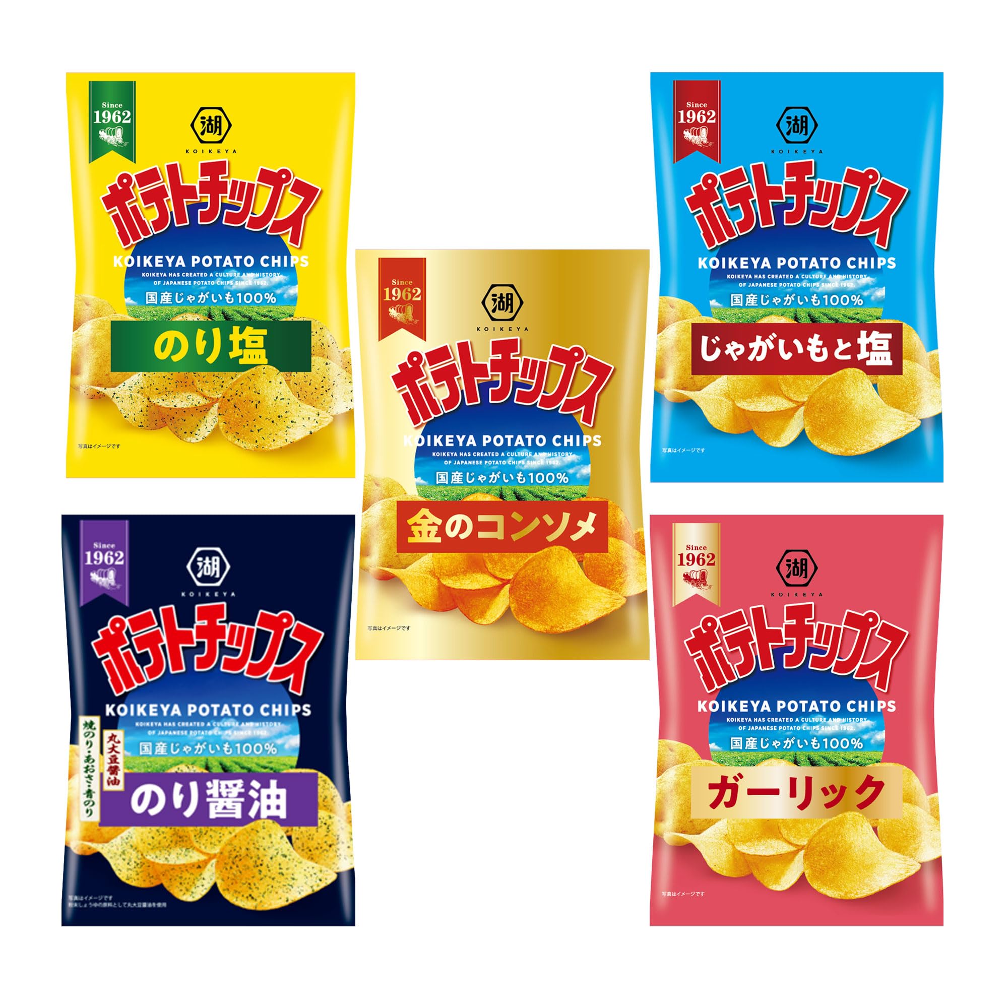 Amazon.co.jp: 湖池屋 売れ筋ポテトチップス 5種アソート 計12袋 
