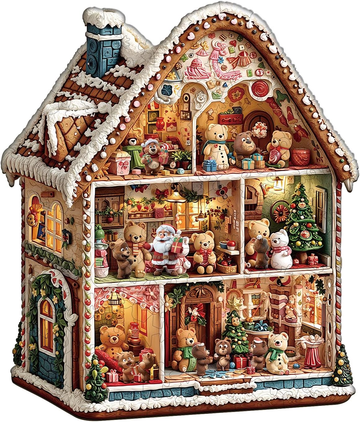 Wooden Puzzles for Adults - Cat Library Adventure Wooden Puzzle, Unique Shape Wood Jigsaw Puzzle for Adults, Wood Puzzles Adult, Gifts for Cat Lovers, Wall Art Home Decor (190pcs 11.4 * 10.7in M)