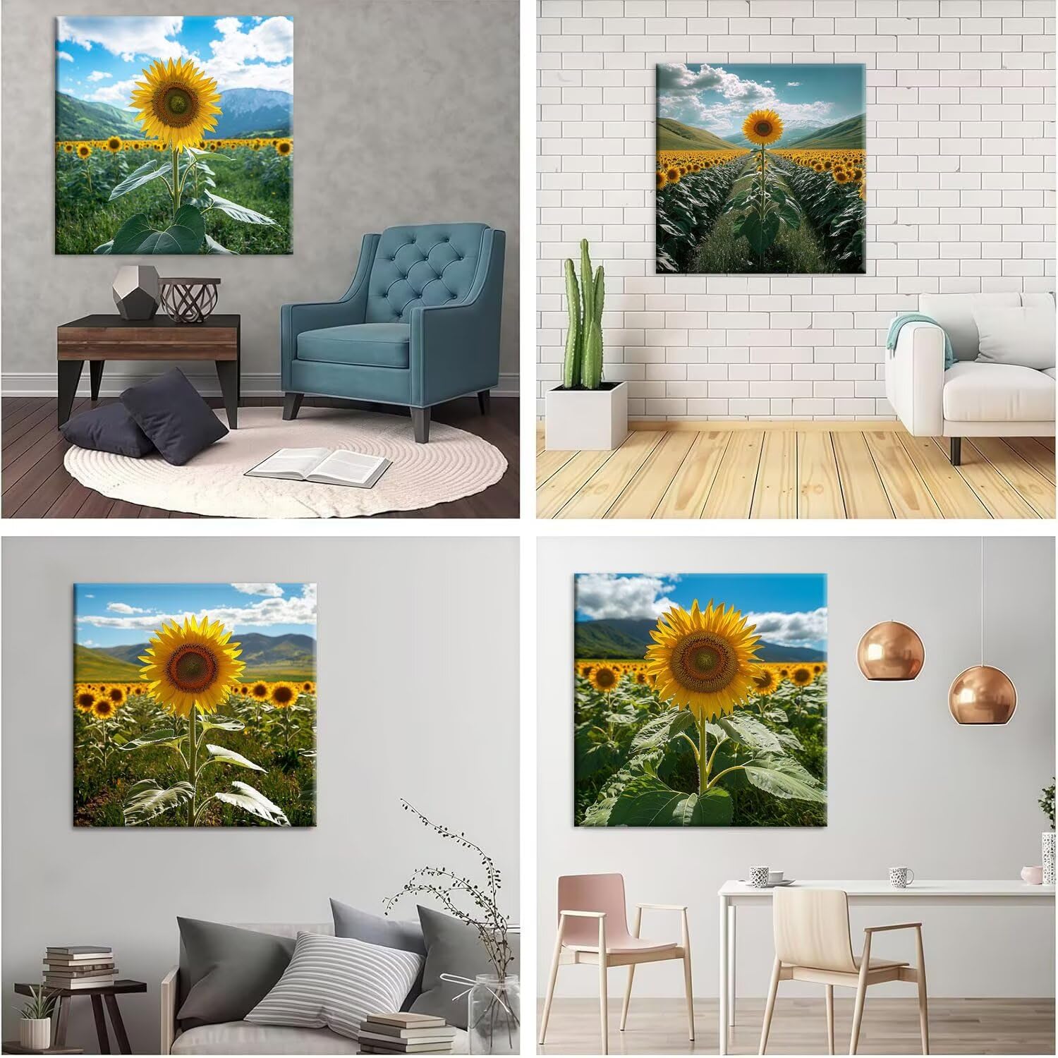 Girasol Diamond Painting, 5D Kits de Pintura de Diamantes 50x50cm G-840 | DIY Diamond Painting Kit Completo, 4 pcs Diamante Pintura, para Niños y Adultos Principiantes, Decoración de Pared del Hogar