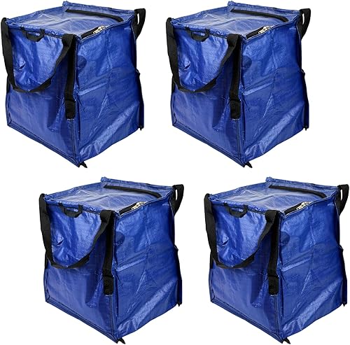 DURASACK Bolsa de almacenamiento resistente con cremallera superior de 22 galones, bolsa de mudanza de polipropileno tejido resistente, diseño