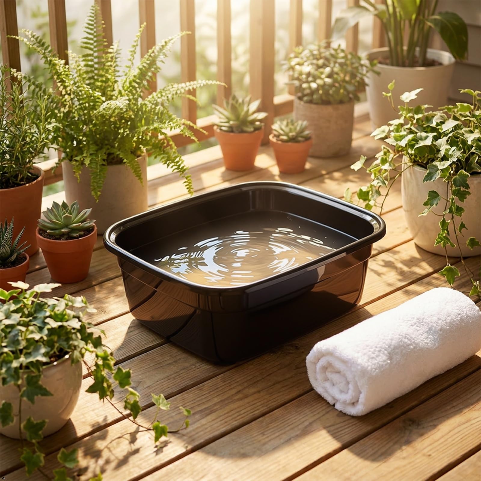 Kekow Sartén de plástico de 14 cuartos de galón, lavabo negro, negro