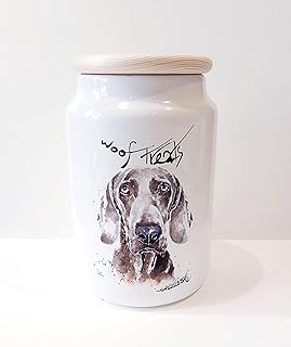 Weimaraner Ceramic Treats Jar.Weimaraner Canister,Weimaraner jar.Weimaraner treats container,Weimaraner goodies jar,Weimaraner snack jar