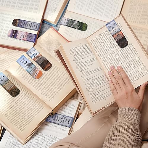 Miniatura 6 de Zonon 48 marcadores magnéticos con versículos bíblicos, marcadores de libros cristianos inspiradores religiosos motivacionales, clips de página de