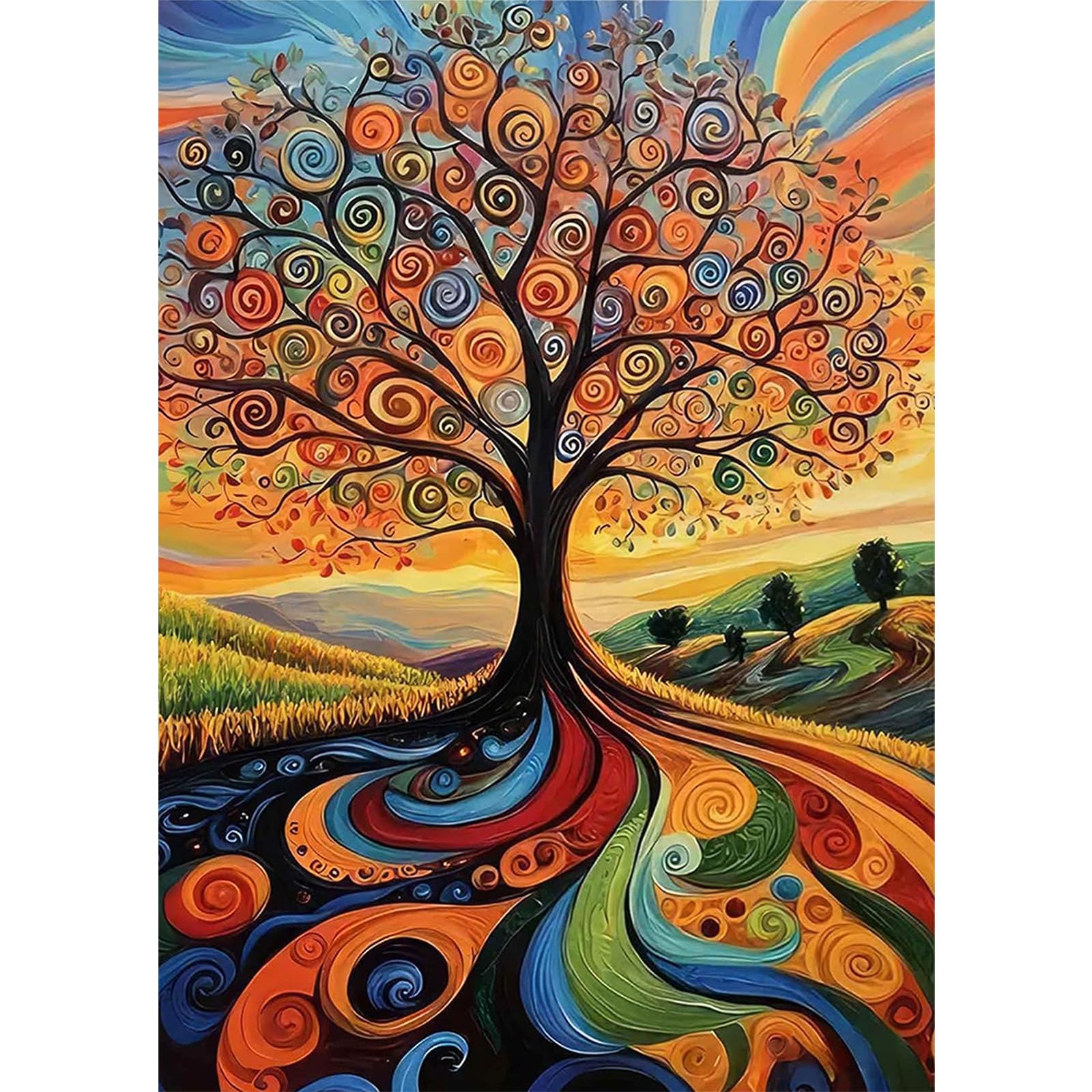 NAIMOER Tree of Life Diamond Art Kits for Adults, DIY Full Drill 5D Landscape Diamond Painting Kits, Adults Diamond Art on Canvas for Relaxation Gifts Home Decor 30x40cm — image 1
