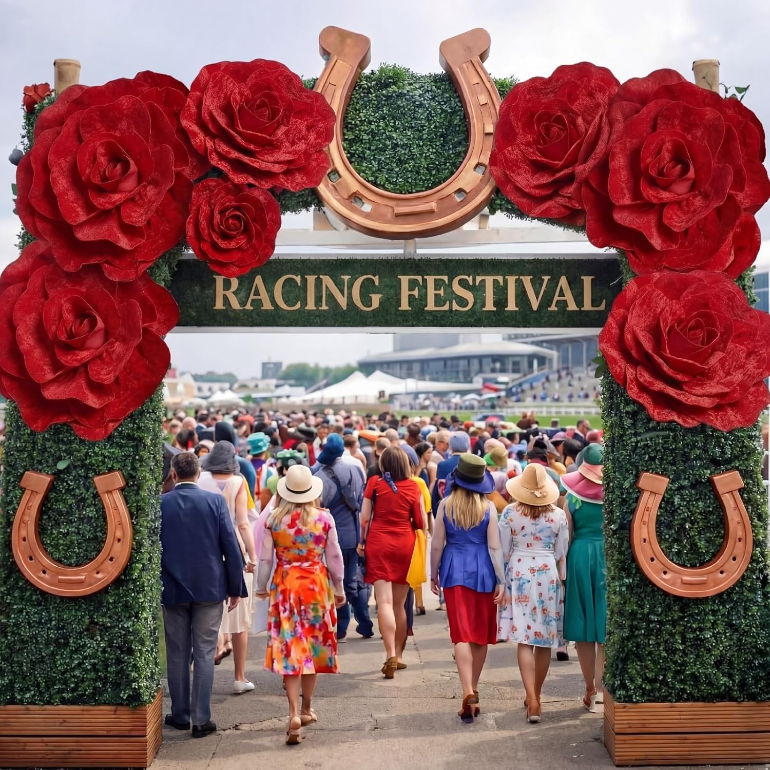 Norme 6 Pcs Derby Day Giant Flowers for Decoration 12, 16, 20 Inch Large Rose Petals Giant Flowers Large Red Rose for Derby Day Wedding Arch Decoration, Home Decor, Anniversary Birthday Valentines