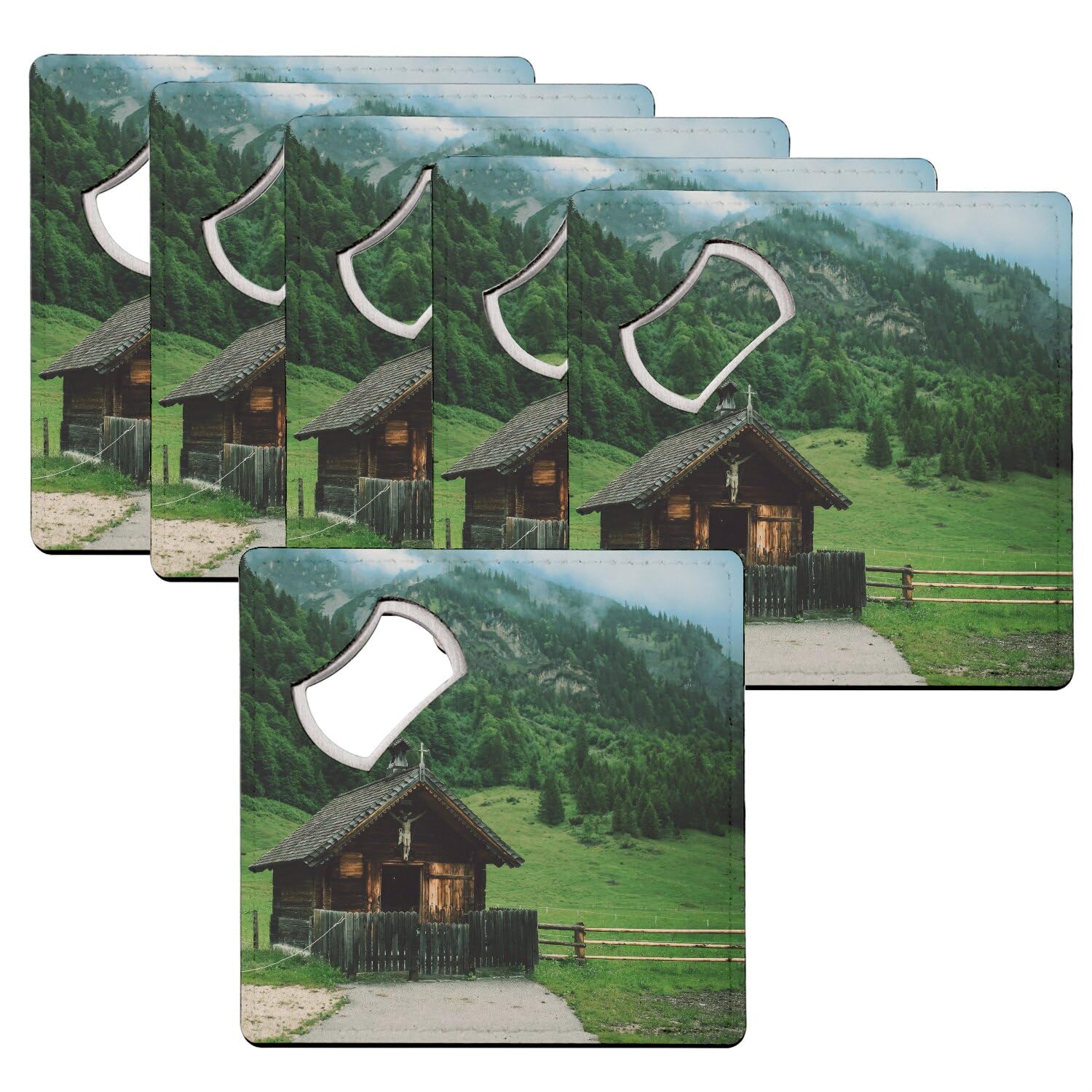 Sous-verre décapsuleur Vieux Cabanon lot de 6 dessous de verre 92x92 mm