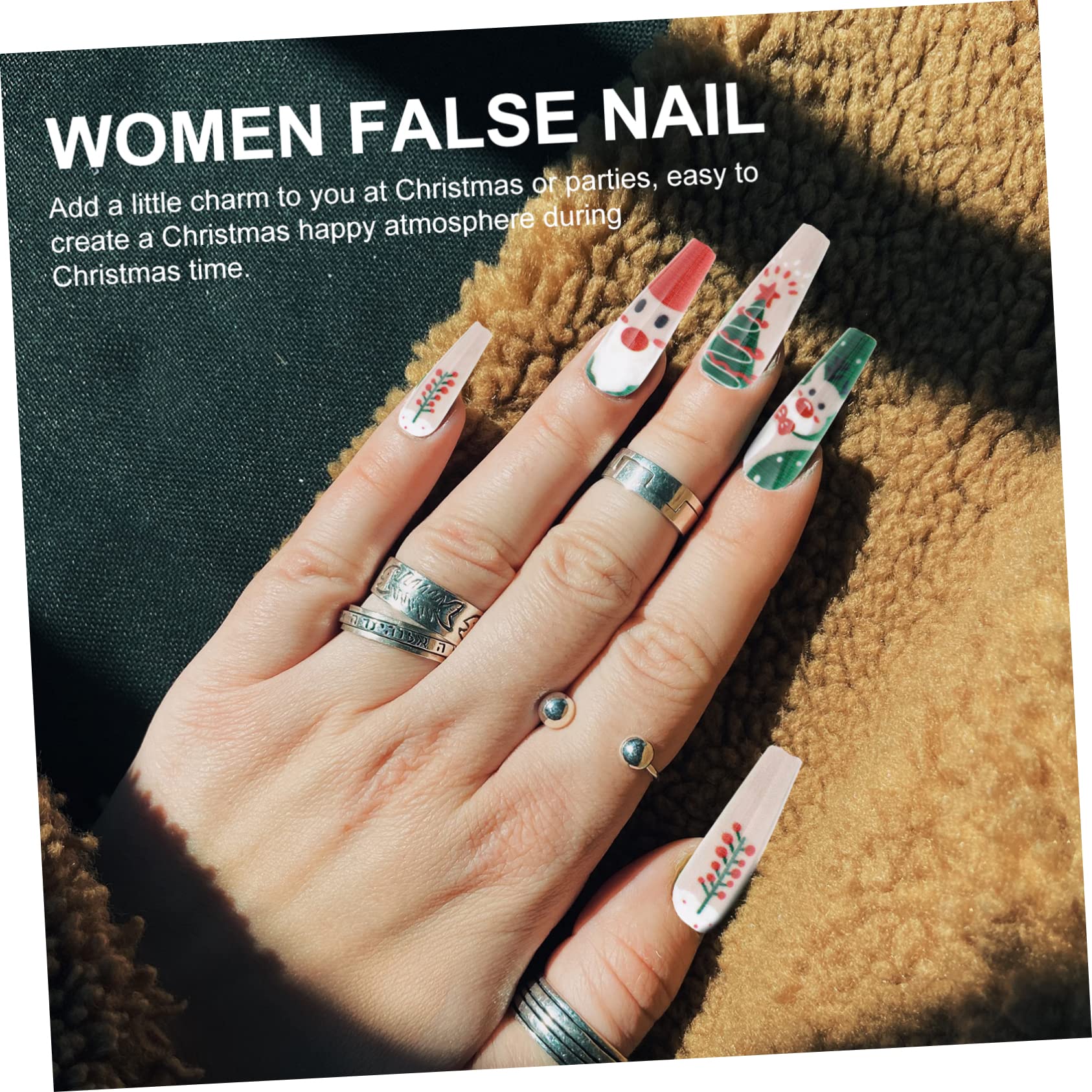 ABOOFAN 864 Pezzi Adesivi Per Unghie Natalizi Forma Per Unghie in Plastica Punta Delle Fai Da Te Punta Di Estensione Dell'unghia Bara Unghia Manicure Abbigliamento Donna Addominali