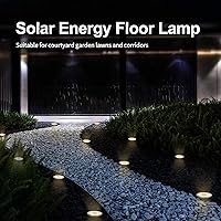 Vista 6 de Aogist - Luces solares de suelo, 8 luces solares LED para exteriores, luces de disco, luces de jardín, luces impermeables para patio, exteriores