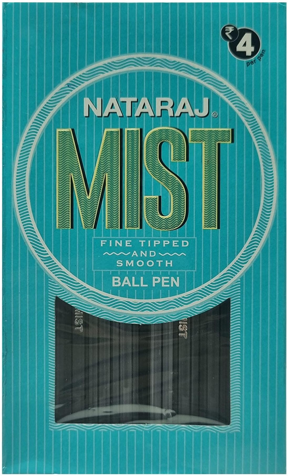 Nataraj 621 Mist Ball Pen-Black | Comfortable Grip | Non-Fading Ink | Smooth Writing | Hexagonal Shape For Better Grip | Fun Writing | Pack Of 20 Pens | Black Pen