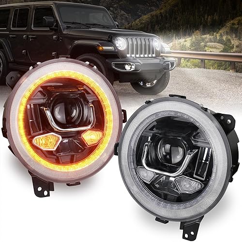 Faros delanteros LED redondos de 9 pulgadas de repuesto para Jeep Wrangler JL JLU Unlimited Gladiator JT 2018-2025, faros delanteros antirreflejos