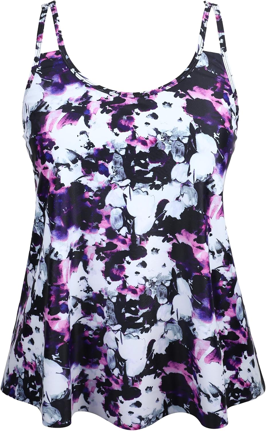 Hilor Women's Tankini Tops Underwire Bathing Suits Modest Swimwear Top Swimsuit Flowy Loose Fit Swim Top Only