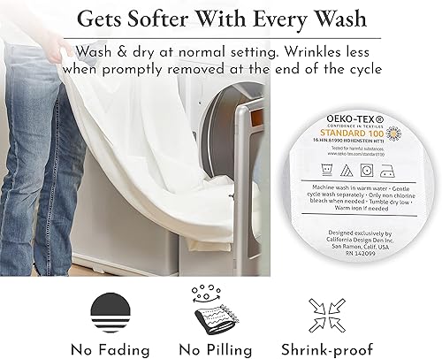 Miniatura 6 de California Design Den Sábana bajera ajustable tamaño Queen con bolsillo profundo, 100% satén de algodón suave, elástico duradero, indicadores