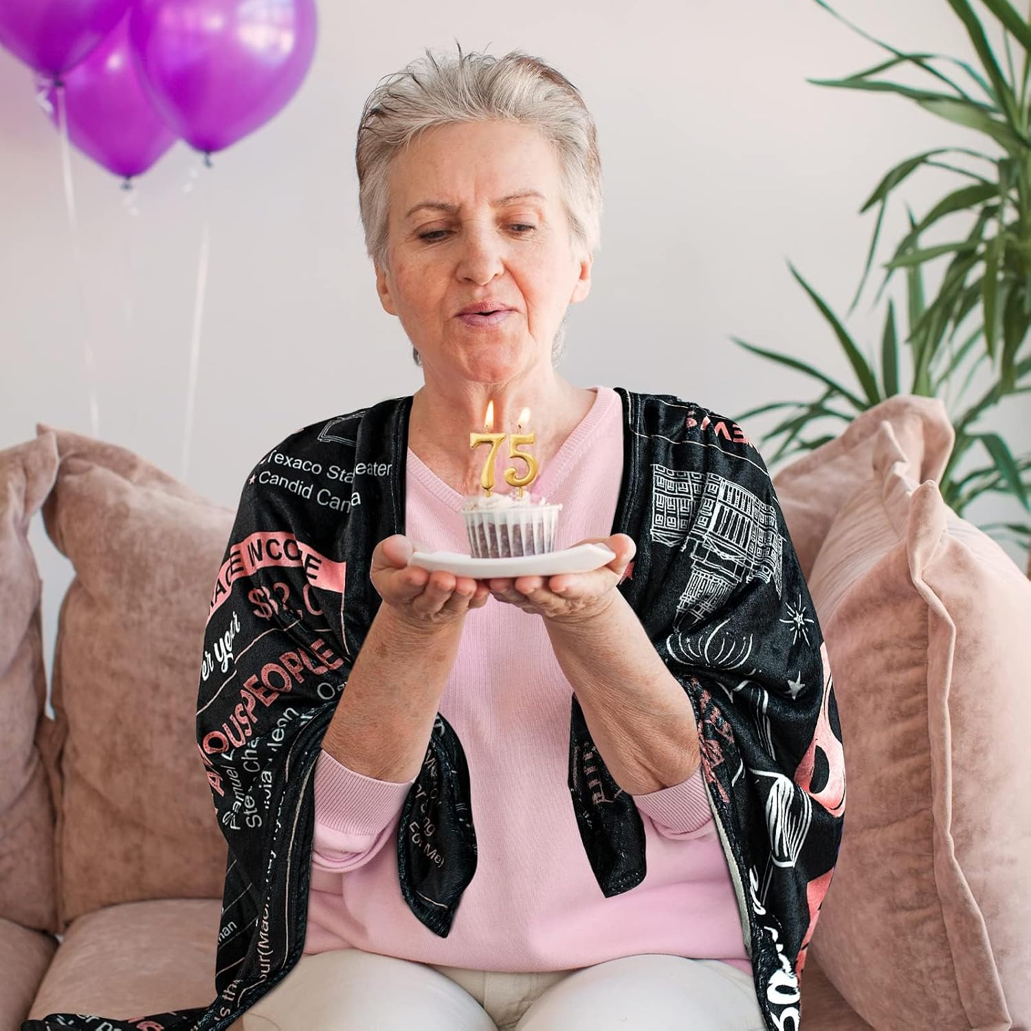 75th Birthday Gifts for Women - Back in 1951-75 Birthday Gifts for Women 75 Year Old Birthday Gift Ideas Throw Blanket 60Lx50W - Image 2