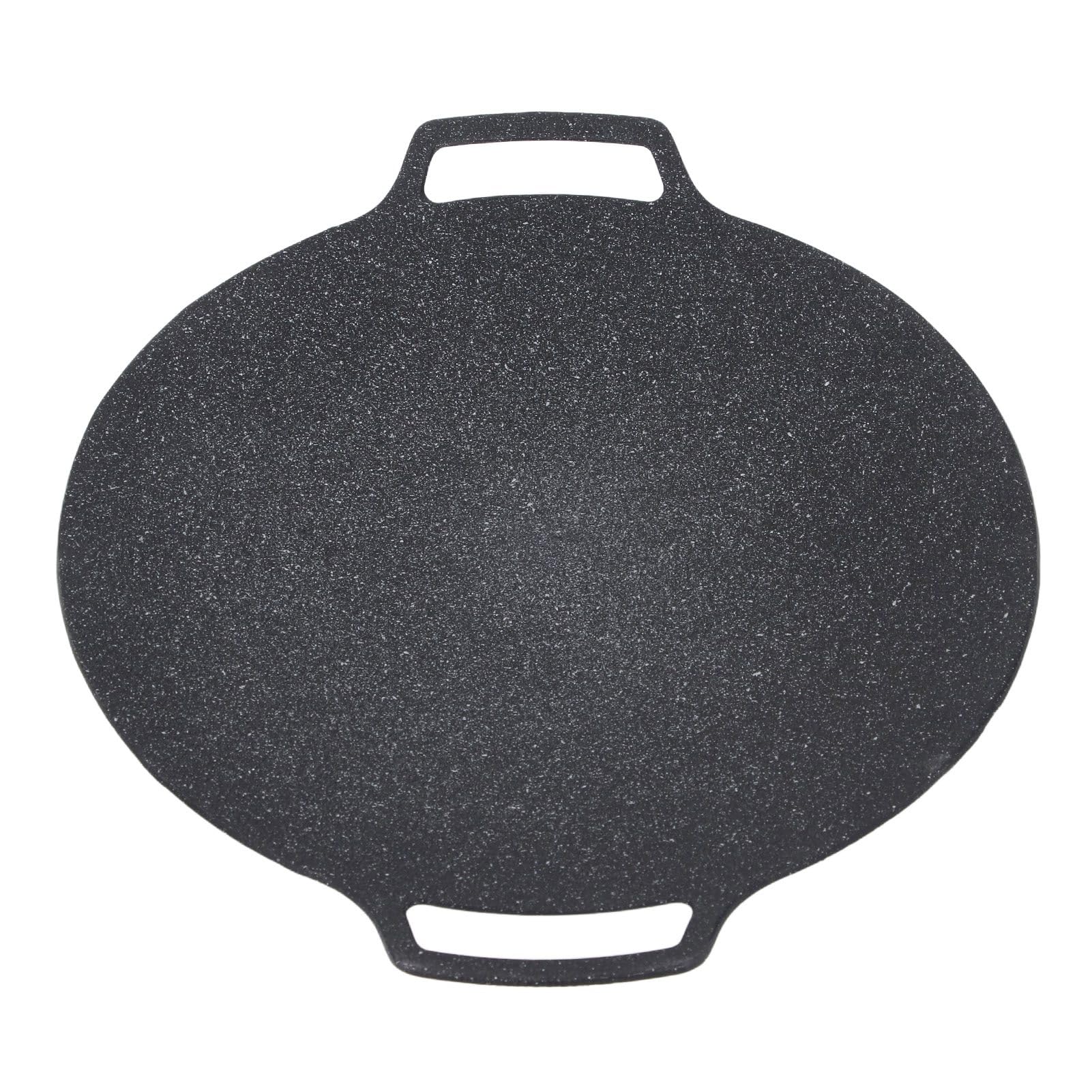Plaque de gril ronde antiadhésive 33cm en alliage d'aluminium pour barbecue