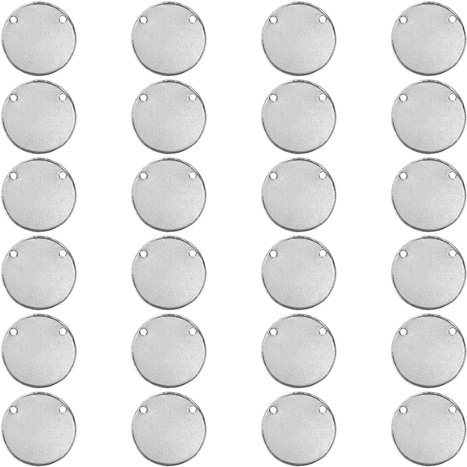 ImpressArt - Circle w/ 2 Holes, 9/16, Premium Metal Stamping Blanks (24 Pack) (Aluminum)