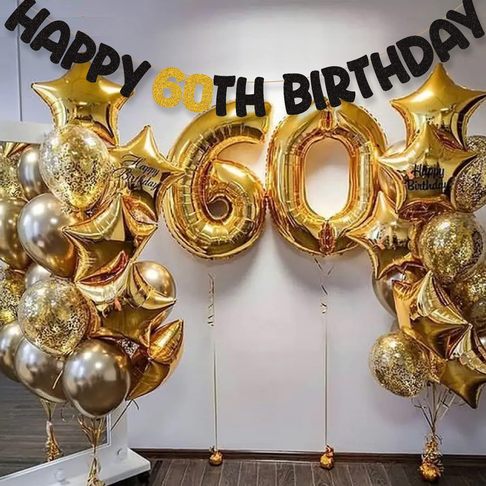 Geburtstags-Banner 'Happy 60. Birthday' Pink, 3,66 M – Wasserdichte Folie Für Party-Dekoration