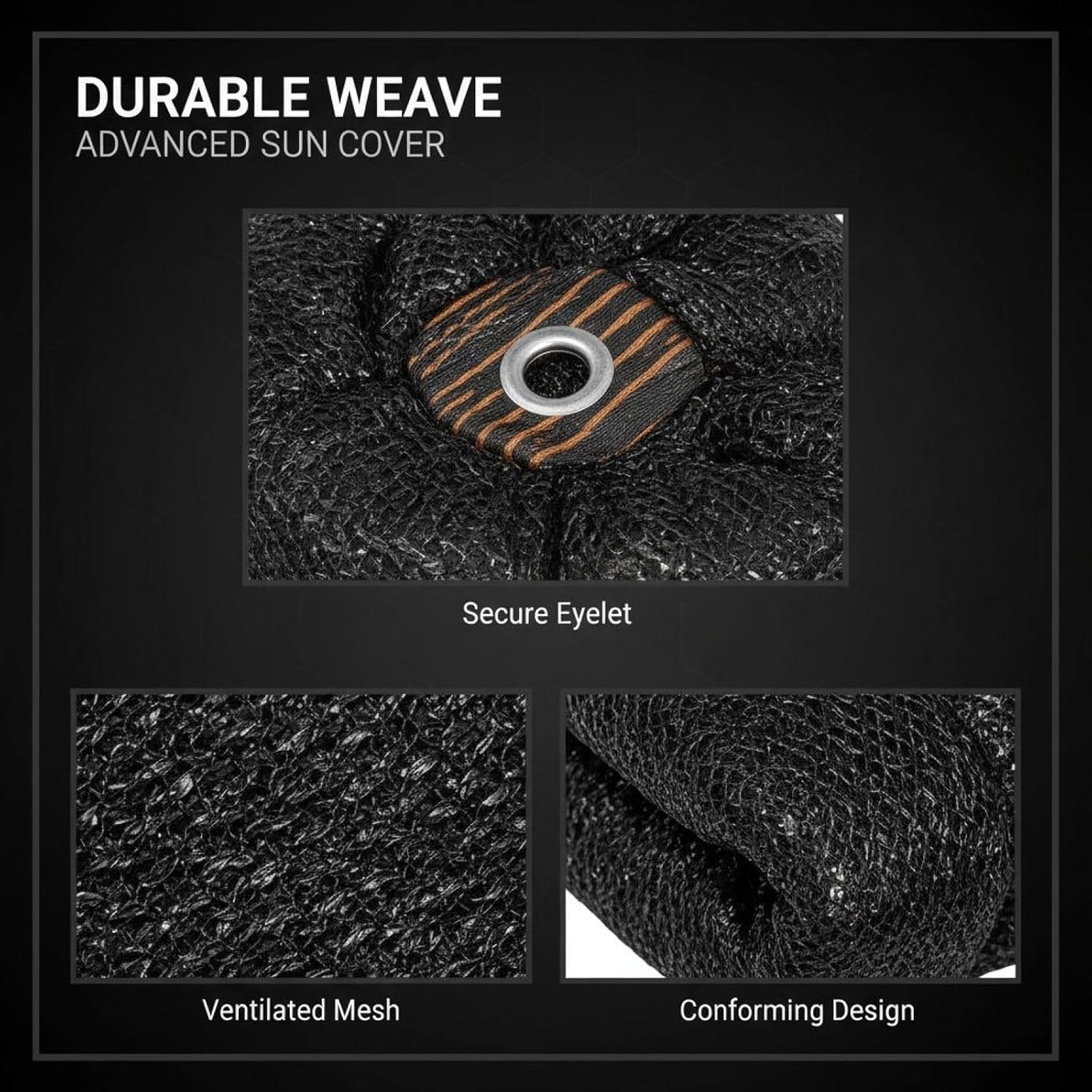 14 ft Round Trampoline Sun Shade Cover, Sun Protection, Mesh Trampoline Netting Shade, Weather-Resistant, Easy to Install, Trampoline Accessories with 16 Ropes, Black