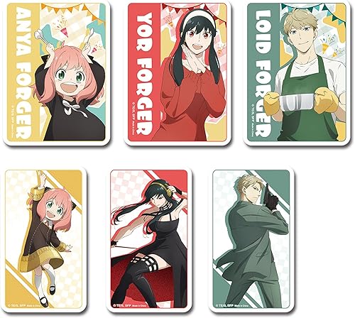 Spy X Family - Juego de pegatinas troqueladas con fondo cuadrado