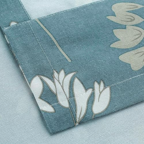 Miniatura 6 de VOGOL Cenefas de cocina con patrón floral amarillo para ventanas, cenefas de lino con bolsillo para barra para sala de estar, cortinas de cenefa de