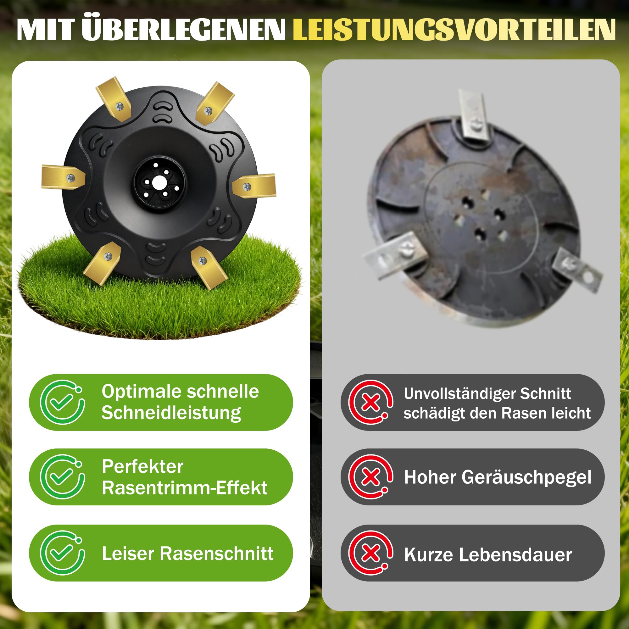 Disco da taglio, piatto per coltelli, compatibile con Husqvarna Automower 305, 310, 315x, 405, 410, 415x, 435x, 535 AWD, piatto per coltelli di ricambio con 10 lame, disco tagliaerba, robot tagliaerba