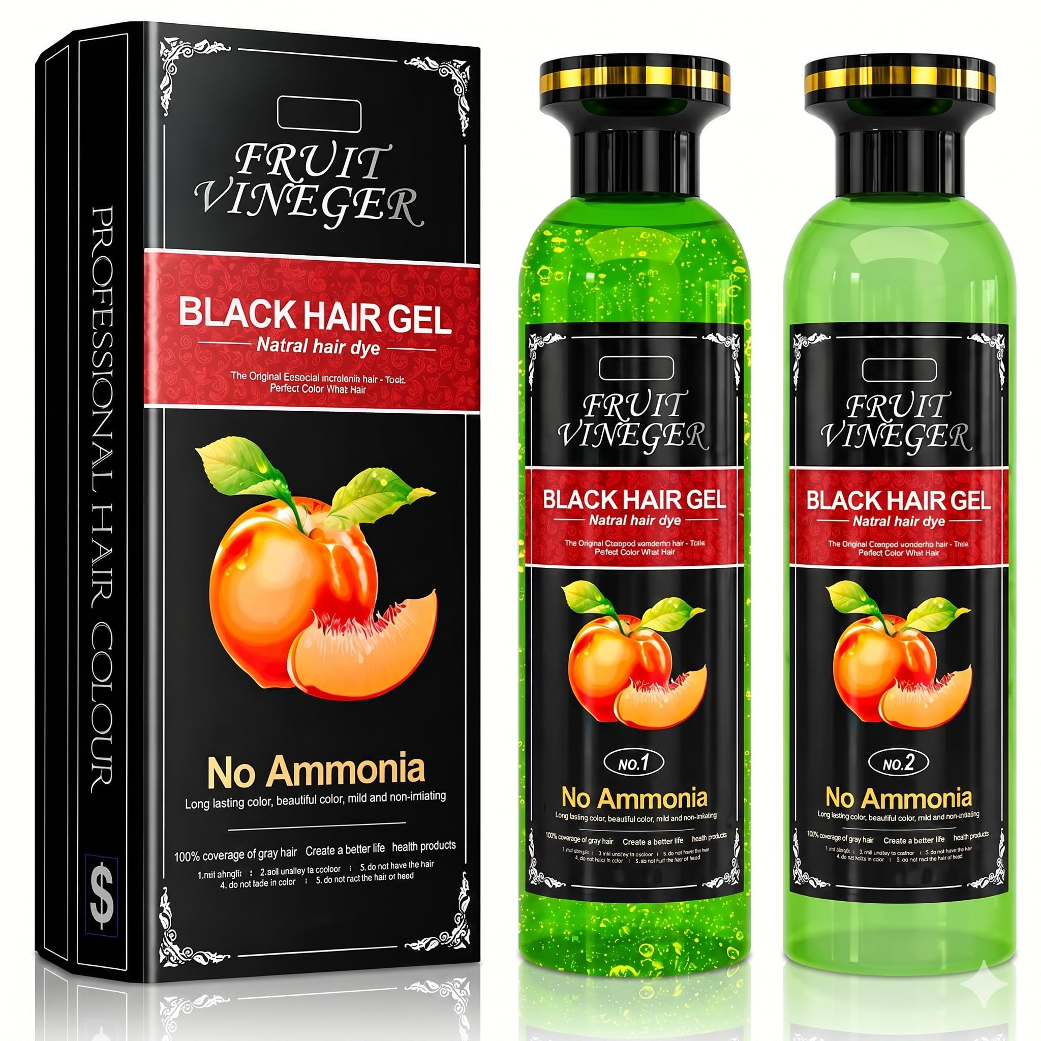 Fruit Vinegar Black Hair Gel Natural Hair Dye | No Ammonia Hair Color Gel | Long Lasting Grey Coverage-picture-18