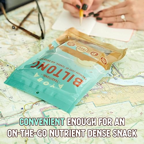 Miniatura 6 de Ayoba Rebanadas Tradicionales de Biltong de Carne de Res Alimentada con Pasto (4 Onzas, Paquete de 1) - Snacks Paleo de Carne de Res Alimentada con