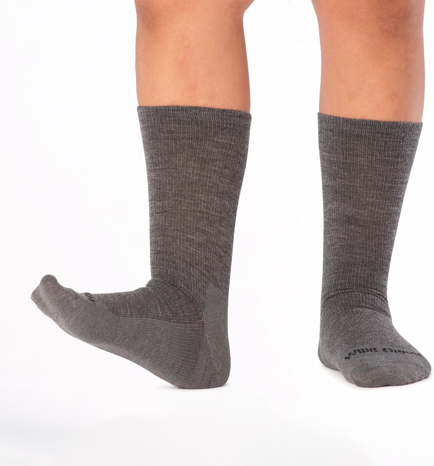 Wide Open Crew Socks for Men Merino Wool Lightweight Solid Style 9012
