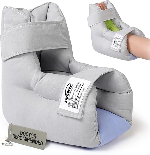 Cojín protector de talón para aliviar la presión de llagas y úlceras, almohada ajustable para pies para pacientes postrados en cama, almohada de