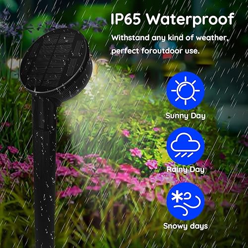 Miniatura 5 de Solar Garden Lights Outdoor 2 Pack, Upgraded Bright Solar Lights Outdoor Waterproof 3 Lighting Modes Solar Powered Auto OnOff Solar Lights for