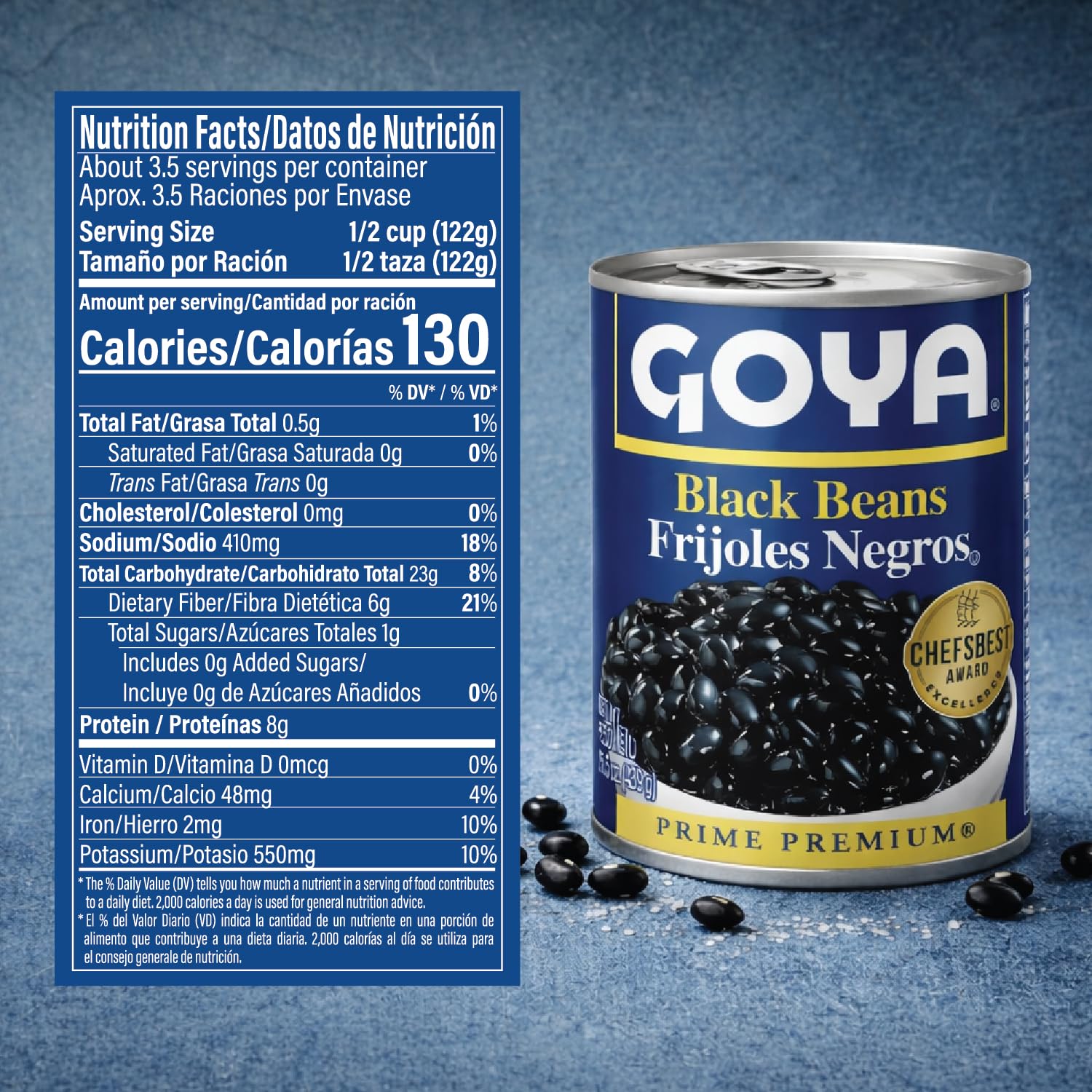 Goya Foods Black Beans, 15.5 Ounce (Pack of 8)