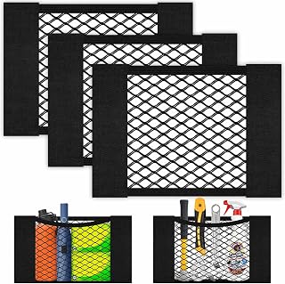 AOOWU Car Bag Net, 3 Pcs 12 x 10 Inch Car Trunk Organizer Bag with Magic Stickers, Net Vehicle Mesh Pocket Organizer for Car and Home