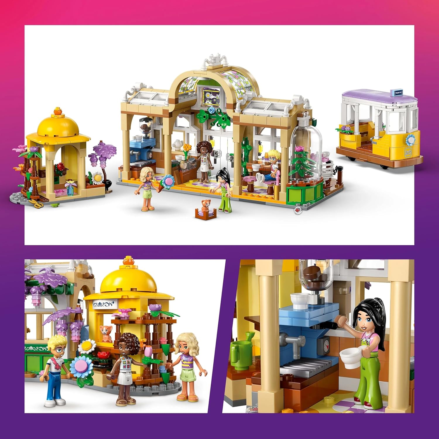 LEGO Friends 42671 Flower Shop Cafe, Toy Building Blocks, Birthday Present, Blocks, Boys and Girls, Children, Ages 9 to 11, Elementary School, Houseplants, Fake Greenery, Bouquet, Artificial Flowers