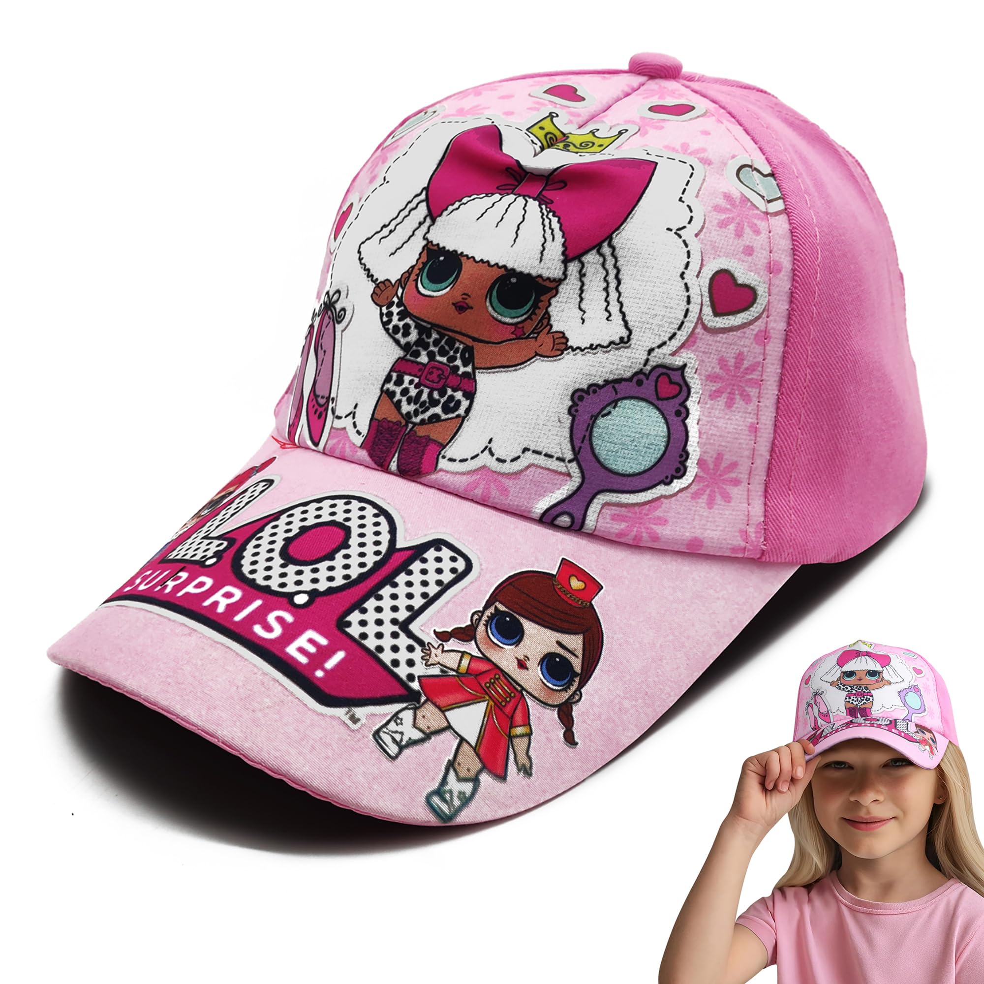 VRITRAZ Stylish Printed Cute Sun Protection Kids Cap for Baby Boy and Baby Girl, Caps for Girls (Color-Red)