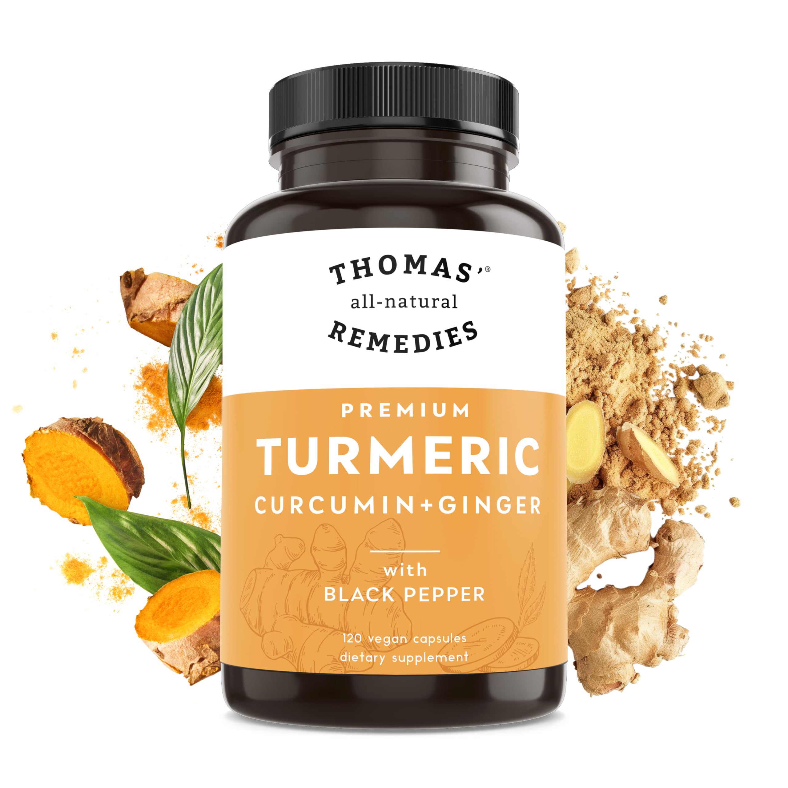Toms Remedies Turmeric Curcumin and Ginger, Joint Support Supplement