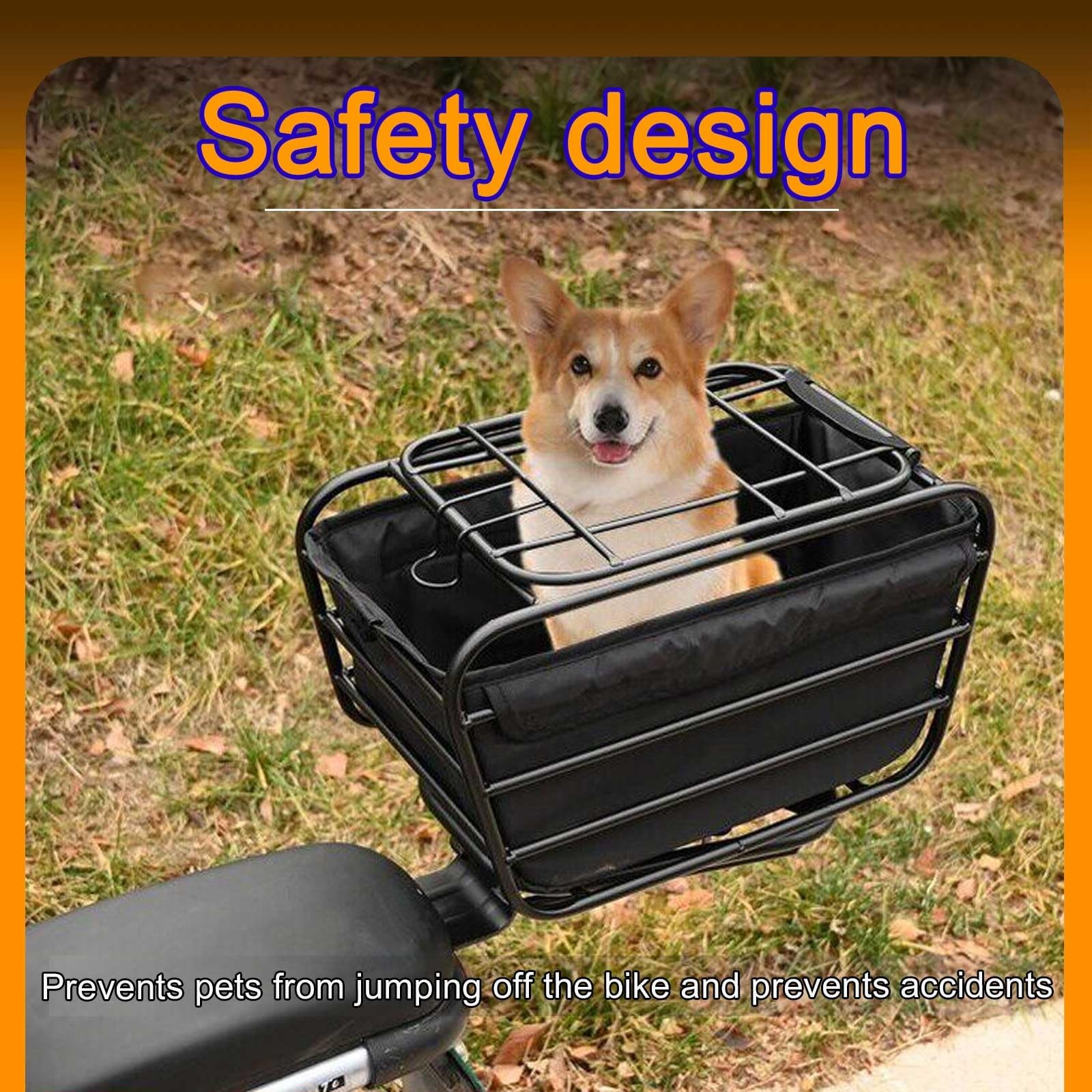 Hundekorb Fahrrad Hinten 10kg Robuste Stahlkonstruktion Topcase füR Roller Geräumiger Innenraum für Tägliche Fahrten Kurze Tiertransporte(30 * 23 * 21.5cm)