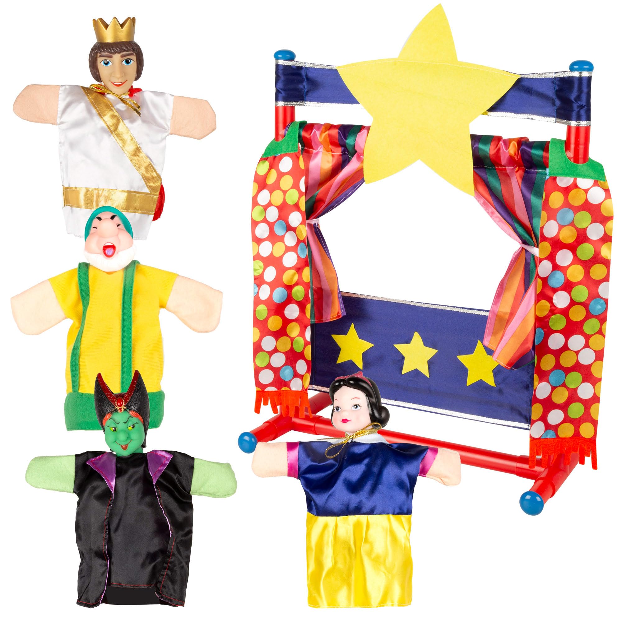 ColorBaby Cucu Show 39171 Lot de 4 marionnettes de théâtre de marionnettes 25 cm Matériaux Doux et sûrs pour Jouer en Groupe ou Passer du Temps en Famille