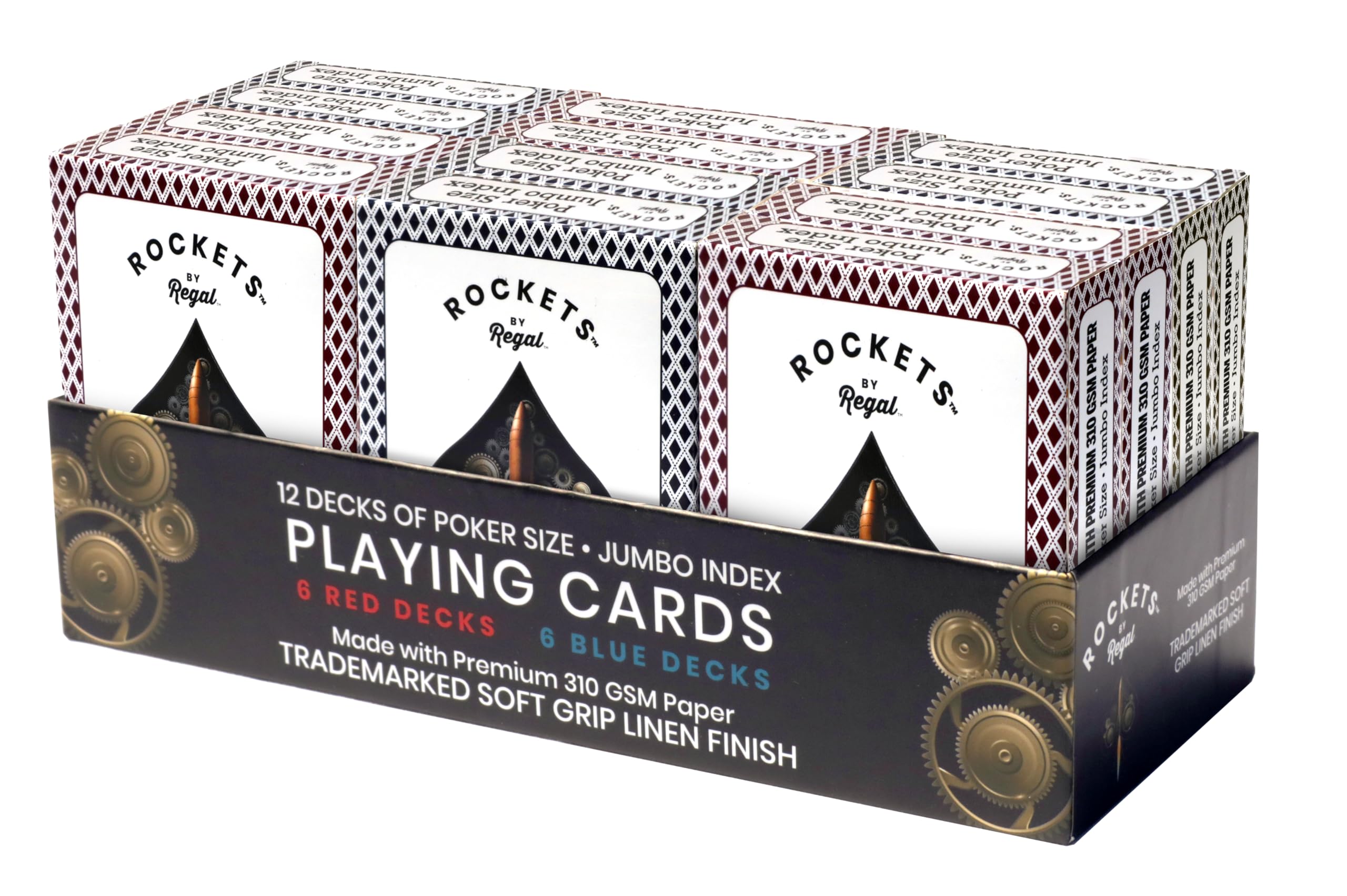 Amazon.com: Regal Games [12 Decks] Rocket Jumbo Playing Cards
